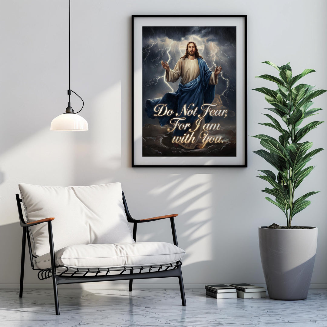 Peace in the Storm Bible Verse Art – Christian Wall Print | Faith-Based Scripture Decor