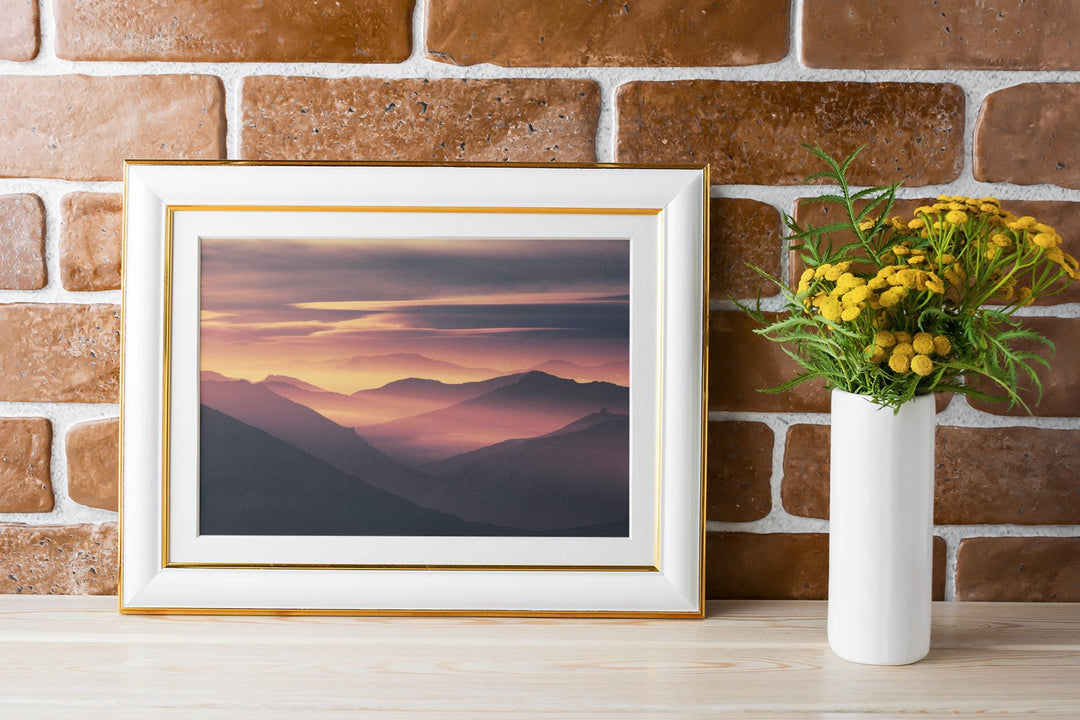 Sunset Mountain Landscape Print – Nature-Inspired Digital Wall Art | Peaceful Scenic Printable Decor