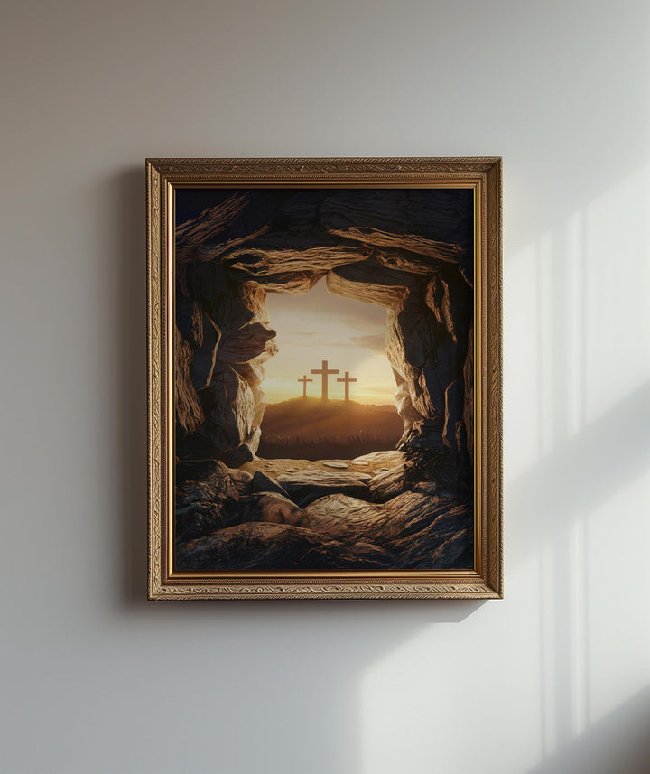 Resurrection Art Print: Divine Triumph & Hope - Digital Download for Easter Decor - Faith Spaces
