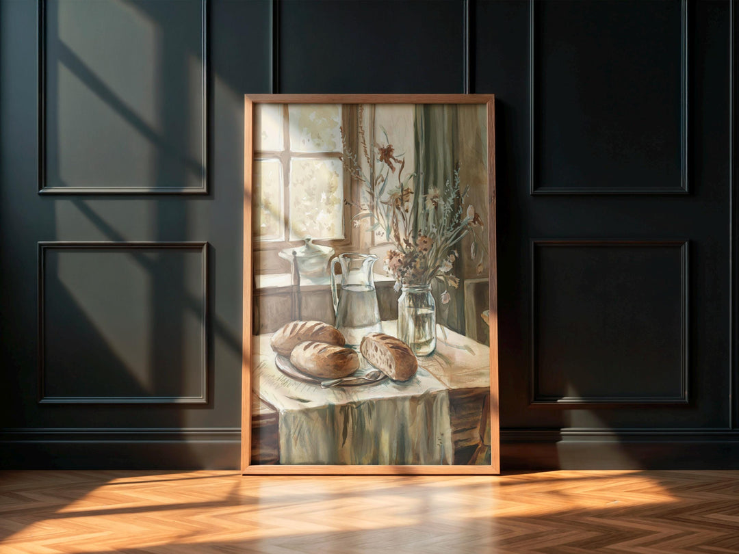 Rustic Table Still Life Watercolor Print - Philippians 4:19 Inspirational Art