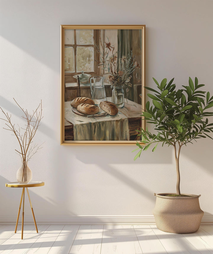Rustic Table Still Life Watercolor Print - Philippians 4:19 Inspirational Art