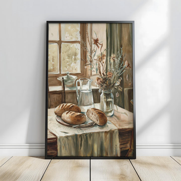 Rustic Table Still Life Watercolor Print - Philippians 4:19 Inspirational Art