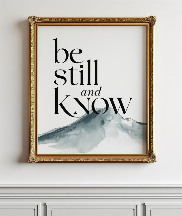 Psalm 46:10 Be Still Print – Bible Verse Wall Art | Minimalist Christian Scripture Decor