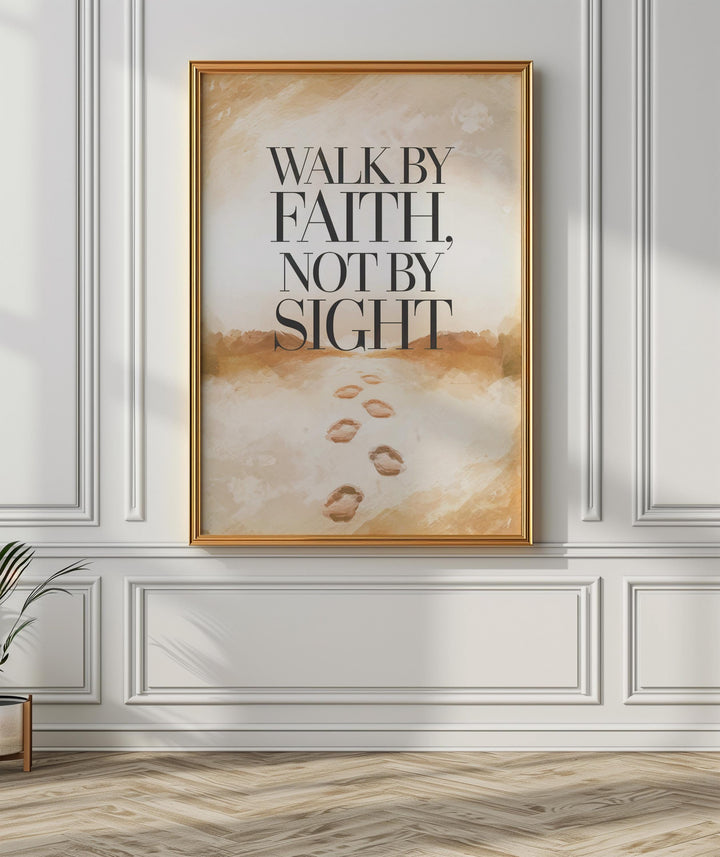 Encouraging Christian Wall Art Digital Download - Faith Inspired Decor, 2 Corinthians 5:7 Scripture Print, Instant Download, Typography