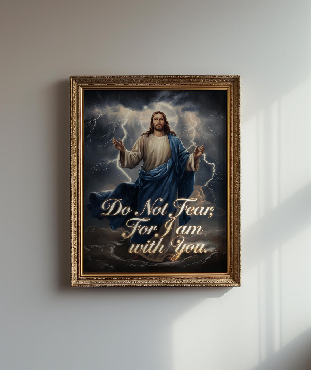 Peace in the Storm Bible Verse Art – Christian Wall Print | Faith-Based Scripture Decor