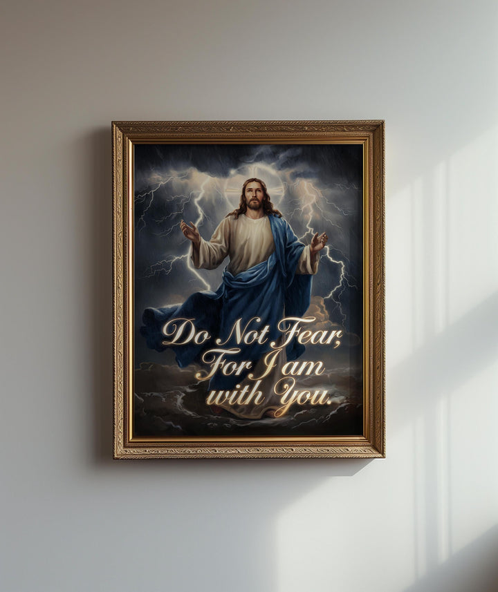 Peace in the Storm Bible Verse Art – Christian Wall Print | Faith-Based Scripture Decor