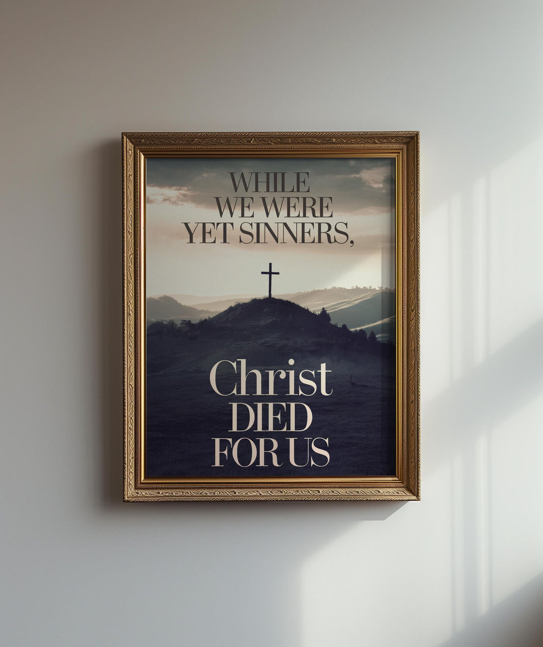 Inspiring Christian Cross Wall Art: Faith-Based Digital Print for Home Decor & Prayer Spaces