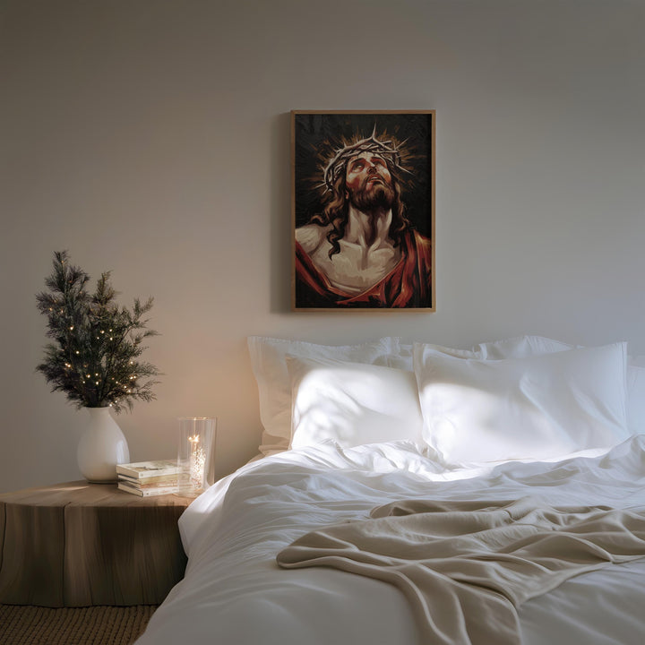 Dramatic Jesus Christ Portrait, Christian Art Print, Digital Download for Spiritual Reflection and Devotion