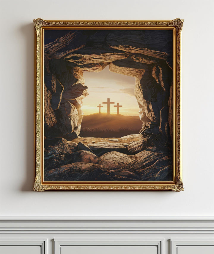 Resurrection Art Print: Divine Triumph & Hope - Digital Download for Easter Decor - Faith Spaces