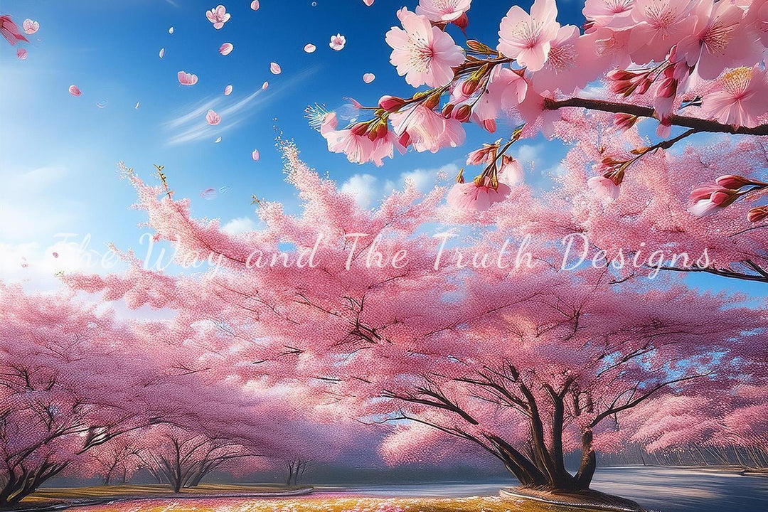 Digital Cherry Blossom Art | Spring Floral Wall Decor | High Resolution Nature Print | Instant Download for Home & Office