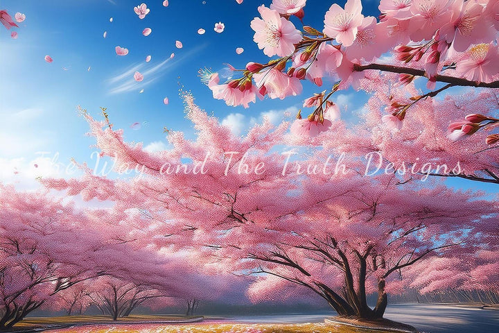 Digital Cherry Blossom Art | Spring Floral Wall Decor | High Resolution Nature Print | Instant Download for Home & Office