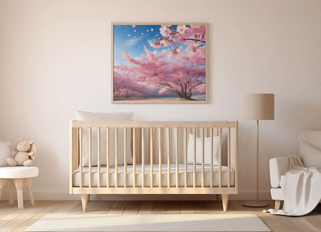 Digital Cherry Blossom Art | Spring Floral Wall Decor | High Resolution Nature Print | Instant Download for Home & Office