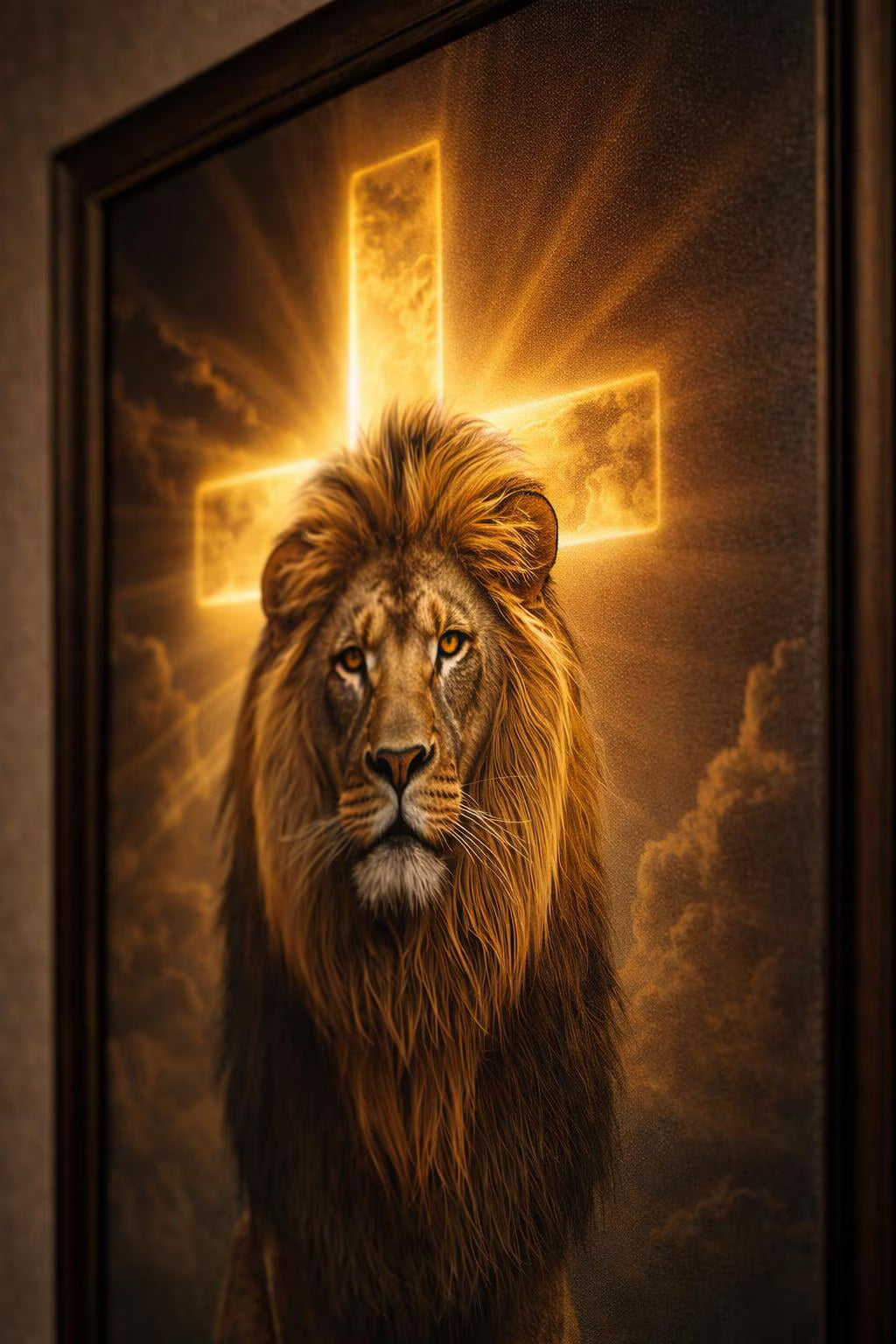 Lion of Judah with Cross Wall Art Digital Download