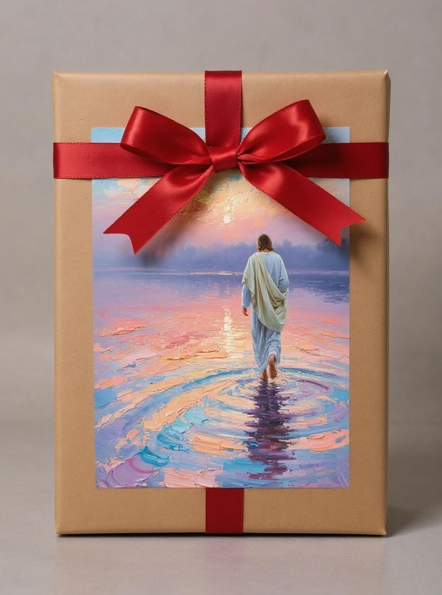 Jesus Walking on Water Digital Art Print - Inspirational Christian Wall Decor - Instant Download