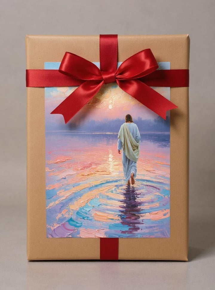 Jesus Walking on Water Digital Art Print - Inspirational Christian Wall Decor - Instant Download
