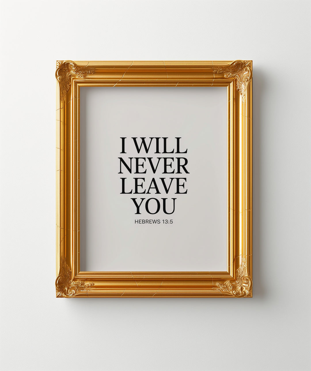 I Will Never Leave You – Hebrews 13:5 Printable | Christian Scripture Typography Wall Art