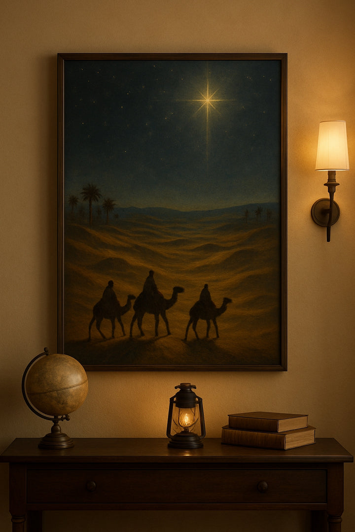 Star of Bethlehem Canvas Wall Art - Premium Christmas Nativity Decor