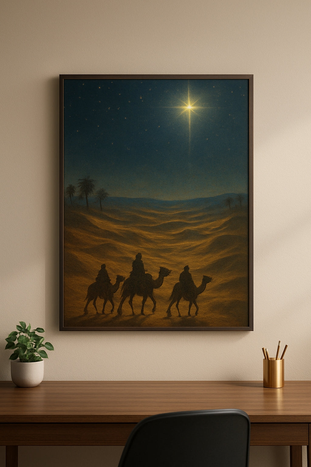 Star of Bethlehem Canvas Wall Art - Premium Christmas Nativity Decor