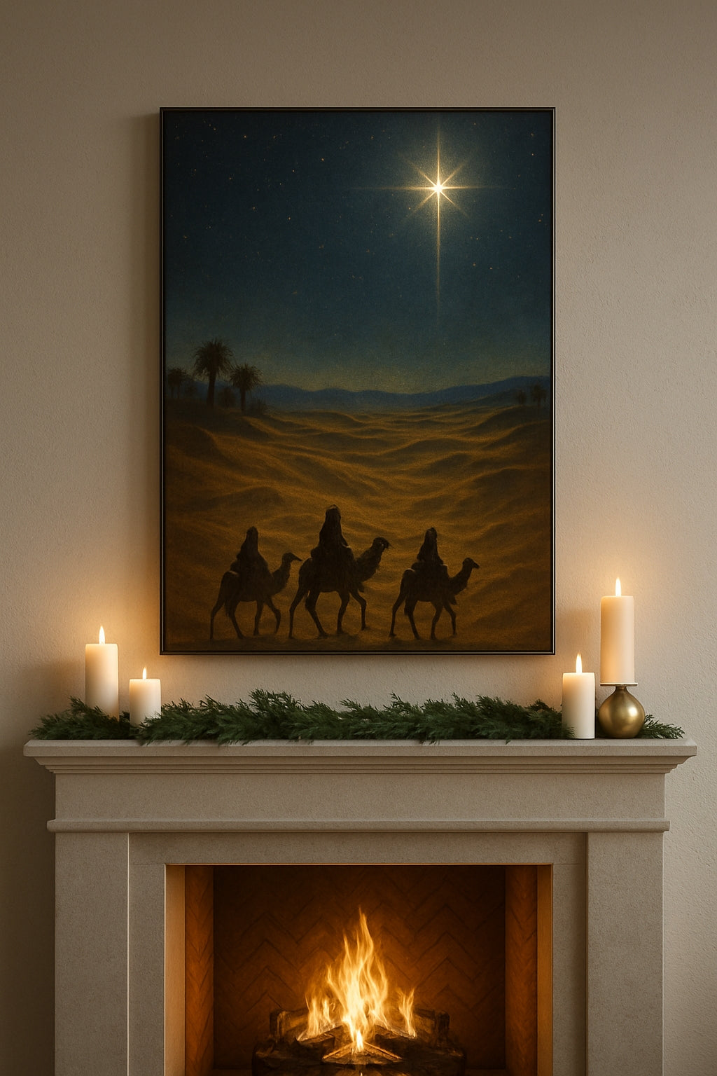 Star of Bethlehem Canvas Wall Art - Premium Christmas Nativity Decor