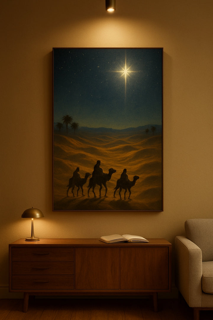 Star of Bethlehem Canvas Wall Art - Premium Christmas Nativity Decor