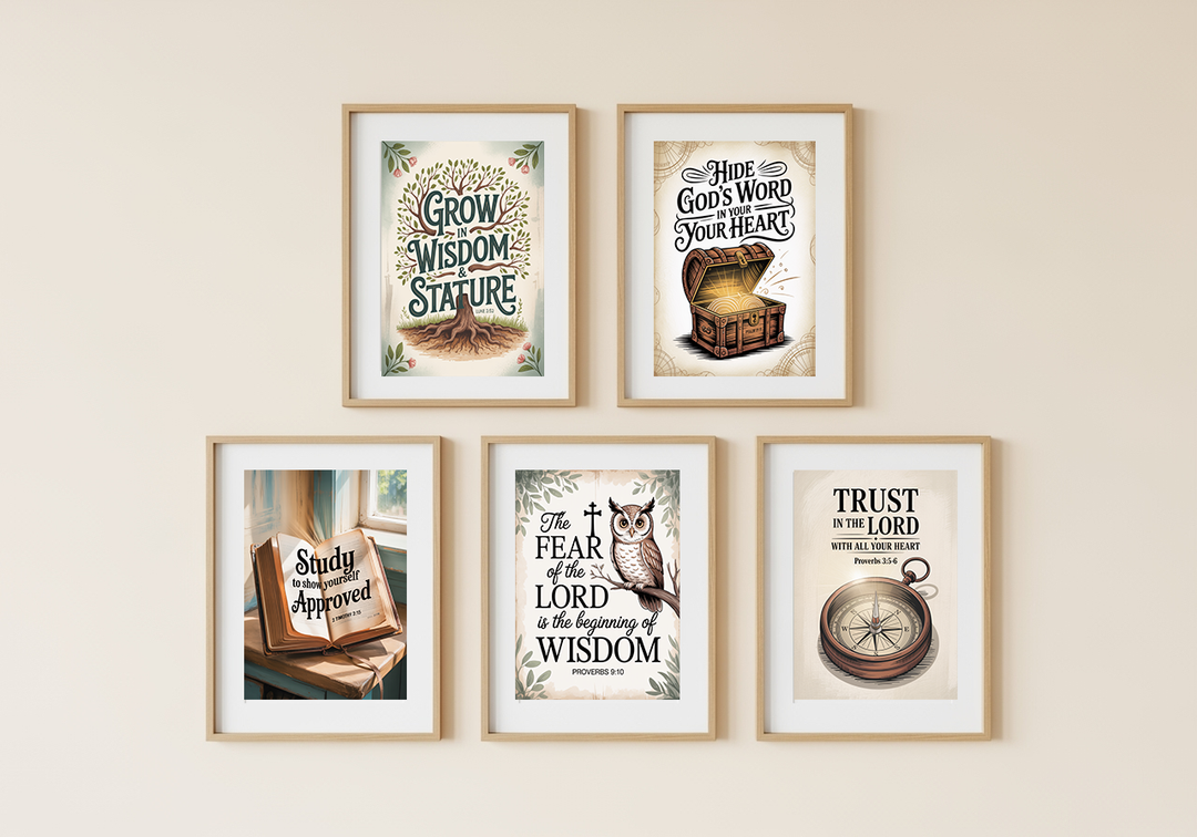 Seasons of Grace: Back-to-School Faith Builder Bundle - 15 Christian Scripture Prints for Elementary Kids
